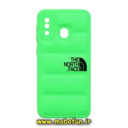 قاب گوشی Galaxy A20 - Galaxy A30 سامسونگ سیلیکون ژله ای پافر PC زیر بسته محافظ لنز دار THE NORTH FACE سبز فسفری کد 549
