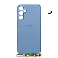 قاب گوشی Galaxy A24 4G سامسونگ مدل PVD ضد خش پشت گلس شیشه ای محافظ لنز دار آبی کد 101