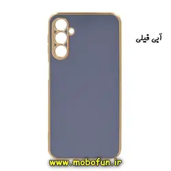 قاب گوشی Galaxy A24 4G سامسونگ طرح ژله ای مای کیس گلد لاین دور طلایی محافظ لنز دار آبی فیلی کد 97
