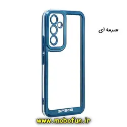 قاب گوشی Galaxy A34 5G سامسونگ طرح الکتروپلیتینگ ژله ای شفاف اورجینال اسپیس SPACE محافظ لنز دار سرمه ای کد 262