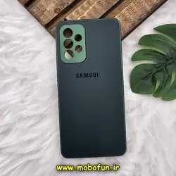 قاب گوشی Galaxy A52 4G - Galaxy A52 5G - Galaxy A52S سامسونگ مدل PVD ضد خش پشت گلس شیشه ای محافظ لنز دار سبز تیره کد 1144
