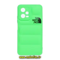 قاب گوشی Xiaomi Poco X5 شیائومی سیلیکون ژله ای پافر PC زیر بسته محافظ لنز دار THE NORTH FACE سبز فسفری کد 130