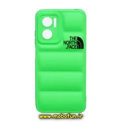 قاب گوشی Redmi Note 11E 5G - Redmi 11 Prime 5G شیائومی سیلیکون ژله ای پافر PC زیر بسته محافظ لنز دار THE NORTH FACE سبز فسفری کد 12