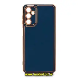 قاب گوشی Galaxy A14 4G - Galaxy A14 5G سامسونگ طرح ژله ای مای کیس گلد لاین دور طلایی محافظ لنز دار ایربگ دار کپسولی سرمه ای کد 356