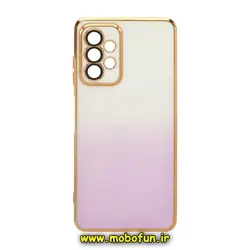 قاب گوشی Galaxy A13 4G سامسونگ طرح ژله ای مای کیس گلد لاین دور طلایی محافظ لنز دار شیشه ای دو رنگ کد 702