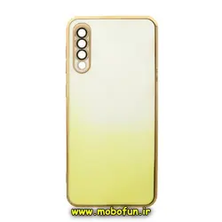 قاب گوشی Galaxy A30S - Galaxy A50S - Galaxy A50 سامسونگ طرح ژله ای مای کیس گلد لاین دور طلایی محافظ لنز دار شیشه ای دو رنگ کد 971