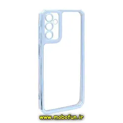 قاب گوشی Galaxy A24 4G سامسونگ طرح الکتروپلیتینگ ژله ای شفاف محافظ لنز دار ایربگ دار آبی کد 189