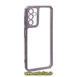 قاب گوشی Galaxy A24 4G سامسونگ طرح الکتروپلیتینگ ژله ای شفاف محافظ لنز دار ایربگ دار مشکی کد 184