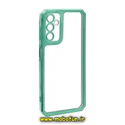 قاب گوشی Galaxy A24 4G سامسونگ طرح الکتروپلیتینگ ژله ای شفاف محافظ لنز دار ایربگ دار سبز کد 185