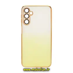قاب گوشی Galaxy A24 4G سامسونگ طرح ژله ای مای کیس گلد لاین دور طلایی محافظ لنز دار شیشه ای دو رنگ کد 169