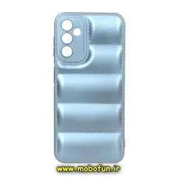 قاب گوشی Galaxy A24 4G سامسونگ سیلیکونی ژله ای پافر PC زیر بسته محافظ لنز دار آبی روشن مات کد 161