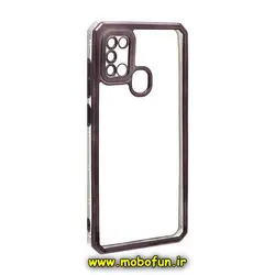 قاب گوشی Galaxy A21S سامسونگ طرح الکتروپلیتینگ ژله ای شفاف محافظ لنز دار ایربگ دار مشکی کد 735