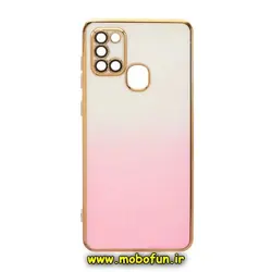 قاب گوشی Galaxy A21S سامسونگ طرح ژله ای مای کیس گلد لاین دور طلایی محافظ لنز دار شیشه ای دو رنگ کد 726