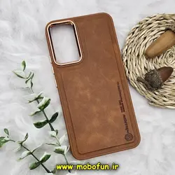 قاب گوشی Galaxy A34 5G سامسونگ طرح چرمی کلاسیک HARD متال کیس نیلکین NILLKIN عسلی کد 279