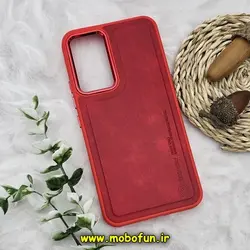 قاب گوشی Galaxy A54 5G سامسونگ طرح چرمی کلاسیک HARD متال کیس نیلکین NILLKIN قرمز کد 337