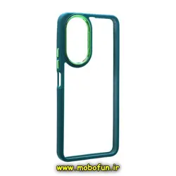 قاب گوشی Honor X7 4G آنر اورجینال متال کیس Metal طرح پشت طلق شفاف دور سیلیکونی سبز تیره کد 126