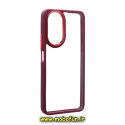 قاب گوشی Honor X7 4G آنر اورجینال متال کیس Metal طرح پشت طلق شفاف دور سیلیکونی زرشکی کد 124