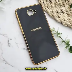 قاب گوشی Galaxy J5 Prime سامسونگ طرح ژله ای مای کیس گلد لاین دور طلایی مشکی کد 166