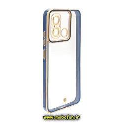 قاب گوشی Redmi 12C - Poco C55 - Redmi 11A شیائومی طرح الکتروپلیتینگ ژله ای شفاف اورجینال یونیک کیس Unique Case محافظ لنز دار سرمه ای کد 135