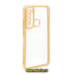 قاب گوشی Redmi Note 8 - Redmi Note 8 2021 شیائومی طرح الکتروپلیتینگ ژله ای شفاف محافظ لنز دار ایربگ دار طلایی کد 852