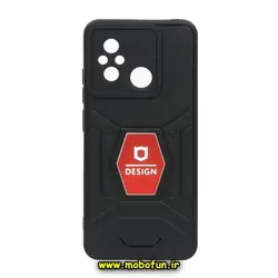قاب گوشی Redmi 12C - Poco C55 - Redmi 11A شیائومی طرح ضد ضربه بتمن فول ژله ای اورجینال DESIGN محافظ لنز دار مشکی قرمز کد 185