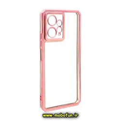 قاب گوشی Redmi Note 12 4G شیائومی طرح الکتروپلیتینگ ژله ای شفاف محافظ لنز دار ایربگ دار رزگلد کد 188