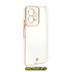 قاب گوشی Redmi Note 12 4G شیائومی طرح الکتروپلیتینگ ژله ای شفاف اورجینال یونیک کیس Unique Case محافظ لنز دار سفید کد 145
