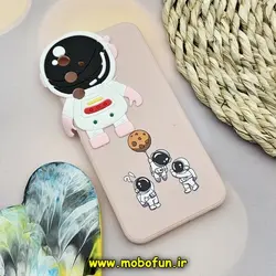 قاب گوشی Galaxy A24 4G سامسونگ طرح سیلیکونی ژله ای سه بعدی برجسته عروسکی طرح فضانورد ناسا Nasa محافظ لنزدار گلبهی کد 271