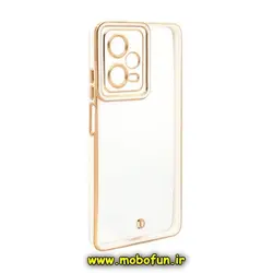 قاب گوشی Redmi Note 12 Pro 5G شیائومی طرح الکتروپلیتینگ ژله ای شفاف اورجینال یونیک کیس Unique Case محافظ لنز دار سفید کد 114