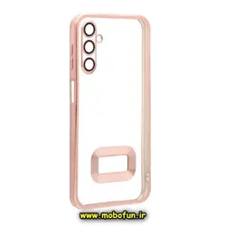قاب گوشی Galaxy A24 سامسونگ طرح الکتروپلیتینگ مگ سیف ژله ای شفاف اورجینال یونیک کیس Unique Case محافظ لنز دار رزگلد کد 276