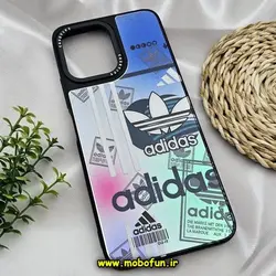 قاب گوشی Redmi 12 شیائومی پشت گلس آینه ای اورجینال CASETIFY طرح adidas آدیداس مشکی کد 33