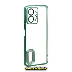 قاب گوشی Redmi Note 12 4G شیائومی طرح الکتروپلیتینگ مگ سیف ژله ای شفاف اورجینال یونیک کیس Unique Case محافظ لنز دار سبز کد 253