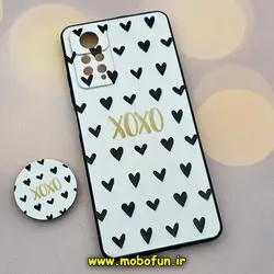 قاب گوشی Redmi Note 11 Pro 4G Global - Redmi Note 11 Pro 5G Global - Redmi Note 11E Pro 5G - Redmi Note 12 Pro 4G شیائومی فانتزی سوزنی برجسته طرح قلب XOXO پاپ سوکت دار محافظ لنز دار کد 700