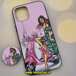 قاب گوشی iPhone 12 Pro Max آیفون فانتزی سوزنی برجسته طرح دخترونه پاپ سوکت دار کد 719
