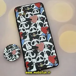 قاب گوشی Galaxy A22 5G سامسونگ فانتزی سوزنی برجسته طرح پاندا Panda پاپ سوکت دار محافظ لنزدار کد 341