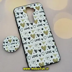 قاب گوشی Redmi Note 8 Pro شیائومی فانتزی سوزنی برجسته طرح قلبی LOVE پاپ سوکت دار کد 797