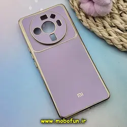 قاب گوشی Mi 12 Ultra شیائومی طرح ژله ای مای کیس گلد لاین دور طلایی محافظ لنز دار یاسی کد 3