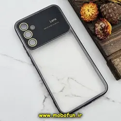 قاب گوشی Galaxy A34 5G سامسونگ طرح الکتروپلیتینگ ژله ای شفاف اورجینال Camera Lens محافظ لنز دار مشکی کد 501