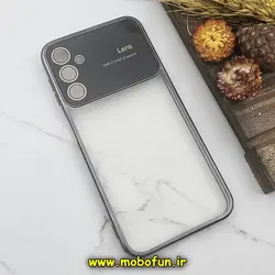 قاب گوشی Galaxy A24 4G سامسونگ طرح الکتروپلیتینگ ژله ای شفاف اورجینال Camera Lens محافظ لنز دار مشکی کد 323