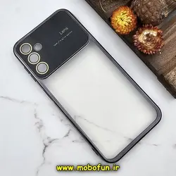 قاب گوشی Galaxy A14 4G - Galaxy A14 5G سامسونگ طرح الکتروپلیتینگ ژله ای شفاف اورجینال Camera Lens محافظ لنز دار مشکی کد 595