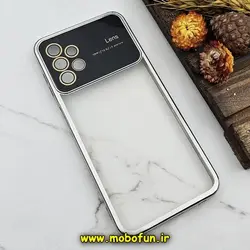 قاب گوشی Galaxy A13 4G - Galaxy A04S سامسونگ طرح الکتروپلیتینگ ژله ای شفاف اورجینال Camera Lens محافظ لنز دار نقره ای کد 769