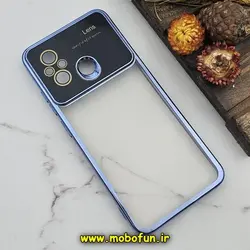 قاب گوشی Redmi 12C - Redmi 11A - Poco C55 شیائومی طرح الکتروپلیتینگ ژله ای شفاف اورجینال Camera Lens محافظ لنز دار آبی کد 309