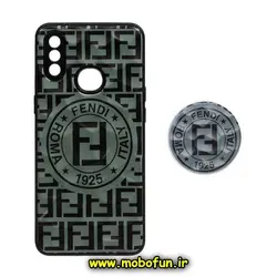قاب گوشی Galaxy A10S سامسونگ شش ضلعی طرح دار فندی FENDI محافظ لنز دار پاپ سوکت دار کد 683