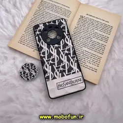 قاب گوشی Honor X9 4G آنر شش ضلعی طرح دار ایو سن لوران YSL محافظ لنز دار پاپ سوکت دار کد 36