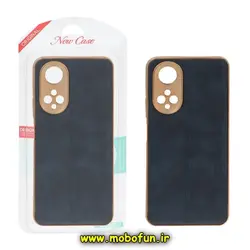 قاب گوشی Honor X7 4G آنر اورجینال PULOKA پولوکا NEW CASE طرح ژله ای چرمی دوخت دار دور طلایی محافظ لنز دار سرمه ای کد 164