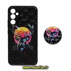 قاب گوشی Galaxy A54 سامسونگ شش ضلعی طرح دار گوزن محافظ لنز دار پاپ سوکت دار کد 600