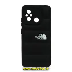قاب گوشی Redmi 12C - Poco C55 - Redmi 11A شیائومی سیلیکونی ژله ای پافر PC مات زیر بسته محافظ لنز دار طرح THE NORTH FACE مشکی کد 312