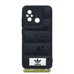 قاب گوشی Redmi 12C - Poco C55 - Redmi 11A شیائومی سیلیکونی ژله ای پافر PC مات زیر بسته محافظ لنز دار طرح آدیداس adidas خاکستری کد 318