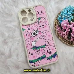 قاب گوشی iPhone 14 Pro Max آیفون سیلیکونی ژله ای طرح پاتریک شکمو Patrick محافظ لنز دار کرم کد 263