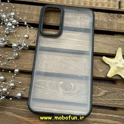 قاب گوشی Galaxy A34 5G سامسونگ اورجینال متال کیس Metal پیکسل Pixel طرح پشت طلق شفاف دور سیلیکونی مشکی کد 514